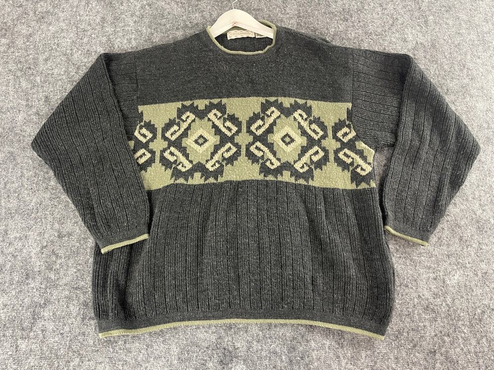 Crossings Sweater Mens Small Gray Vintage Oversized Pullover Loose N137